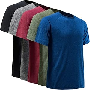 BALENNZ Workout Shirts for Men, Moisture Wicking Quick Dry Active Athletic Men’s Gym Performance T Shirts