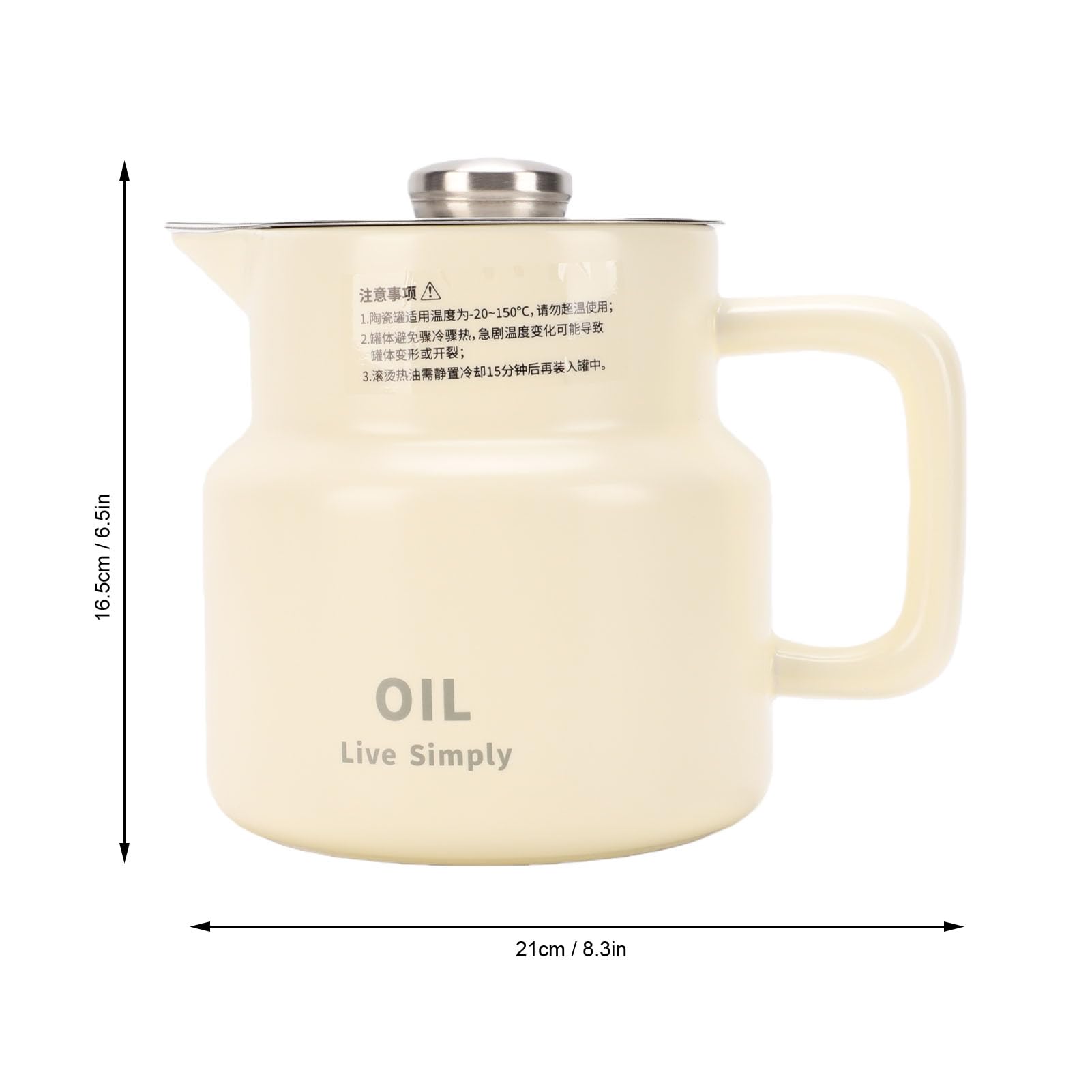 Recipiente de Grasa para Cocina, Recipiente de Almacenamiento de Aceite de Acero Inoxidable de Cerámica de 1500 Ml, de Grasa para Tocino, de con Tapa de Colador de Malla Fina Desmontable,
