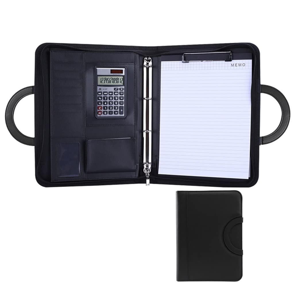 IBOWZ Cartella per Documenti in Pelle A4 Raccoglitore per Portafoglio Cartella Portadocumenti con Cerniera Portadocumenti Borsa Organizer per Donna Uomo Business School Office
