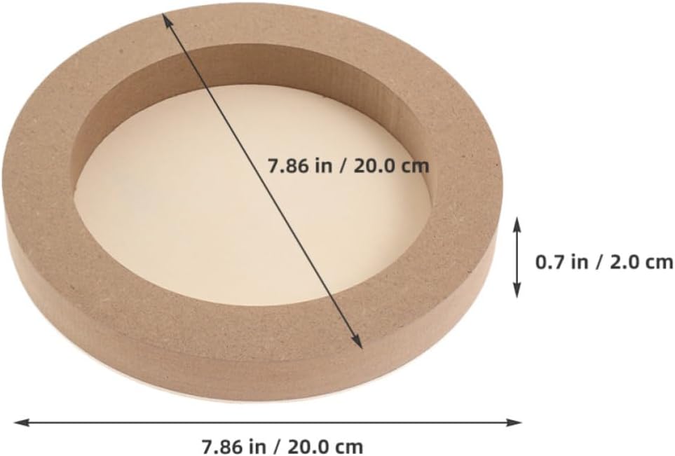 Beige Round Wood Art Board Detachable Inner Clay Layer