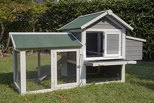 Pets Imperial® Kingsbourne Hühnerstall mit Auslauf - Grau - Hühnerhaus mit aufklappbarem Dach - 183 cm (B) x 98 cm (T) x… – Bild 4