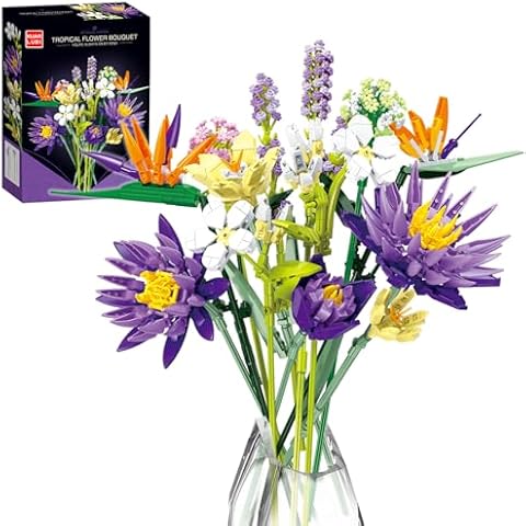 KUARLUBI Flower Bouquet Building Sets for Adult with Fancy Box, 13 Flowers(891pcs), Unique Gifts for Valentine's Day, Mother’s Day, Botanical Collection for Him or Her, Home Decor Accessories Cover