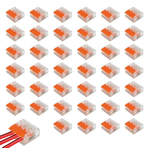 40 morsetti a 3 poli, morsetti elettrici, morsetti per cavi a incastro, collegamento rapido e cavo