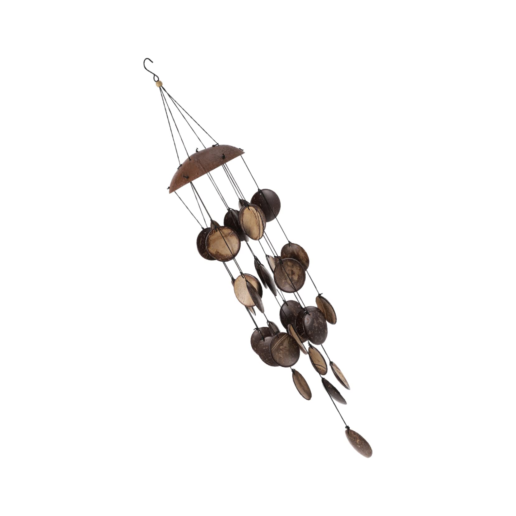 Carillons en coquille de noix naturelle pour balcon et décoration de bureau apaisante