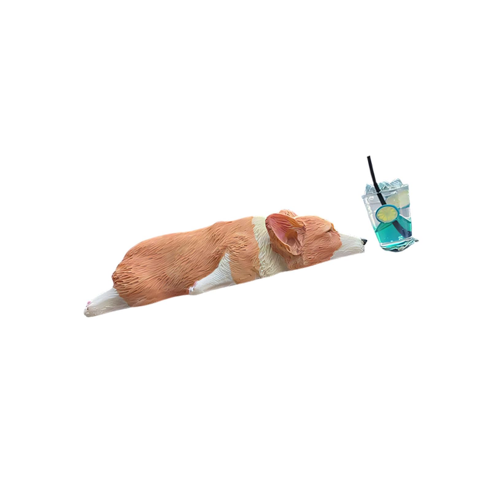 Osniyaw A Corgis Dog Nd Ice Drinks, Resin, Car Dashboard Decoration, Figures Set, Gift For Pet Lovers Nd Home Offices, Desk Decoration, Small Resin Nimal Model