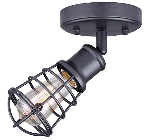 CANARM LTD ICW611A01GPH Otto 1 Light Ceiling/Wall Graphite with Metal Cage Shade - Thumbnail 3