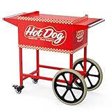 ROVSUN Hot Dog Cart - Mobile Stand for 5-7 Rollers Hot Dog Machine with Shelfs, Handles & Wheels, Concession Stands, Fairs, Events Use