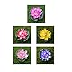Sewroro 5Pcs Künstlicher Lotus mit Wasserlily Pad Floating Lotus Realistische Blumenverzierung für Garten Teich Aquarium Pool Dekoration 10 cm