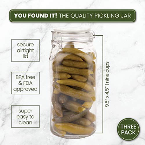 Set of 3 Glass Mason Jars 64 oz - Image 3