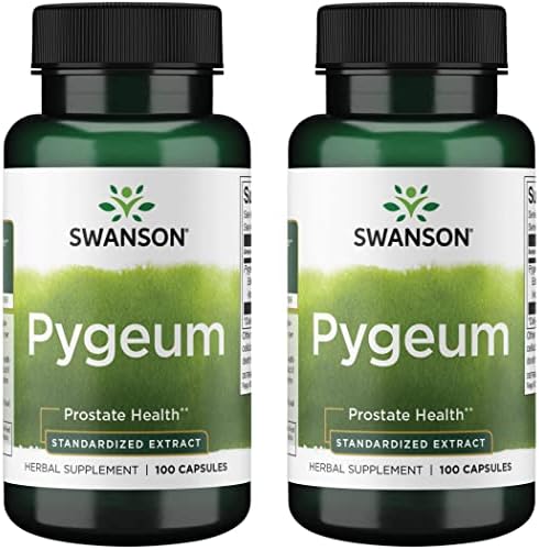 Swanson Pygeum - Herbal Supplement Promoting Male Prostate Health, Bladder, and Urinary Tract Health Support - Mens Health Supplement - (100 Capsules, 125mg Each) 2 Pack