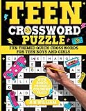 Teen Crossword Puzzle Book - 80 Quick Trivia Crosswords: Fun Themed Activity Book for Teenage Girls and Boys