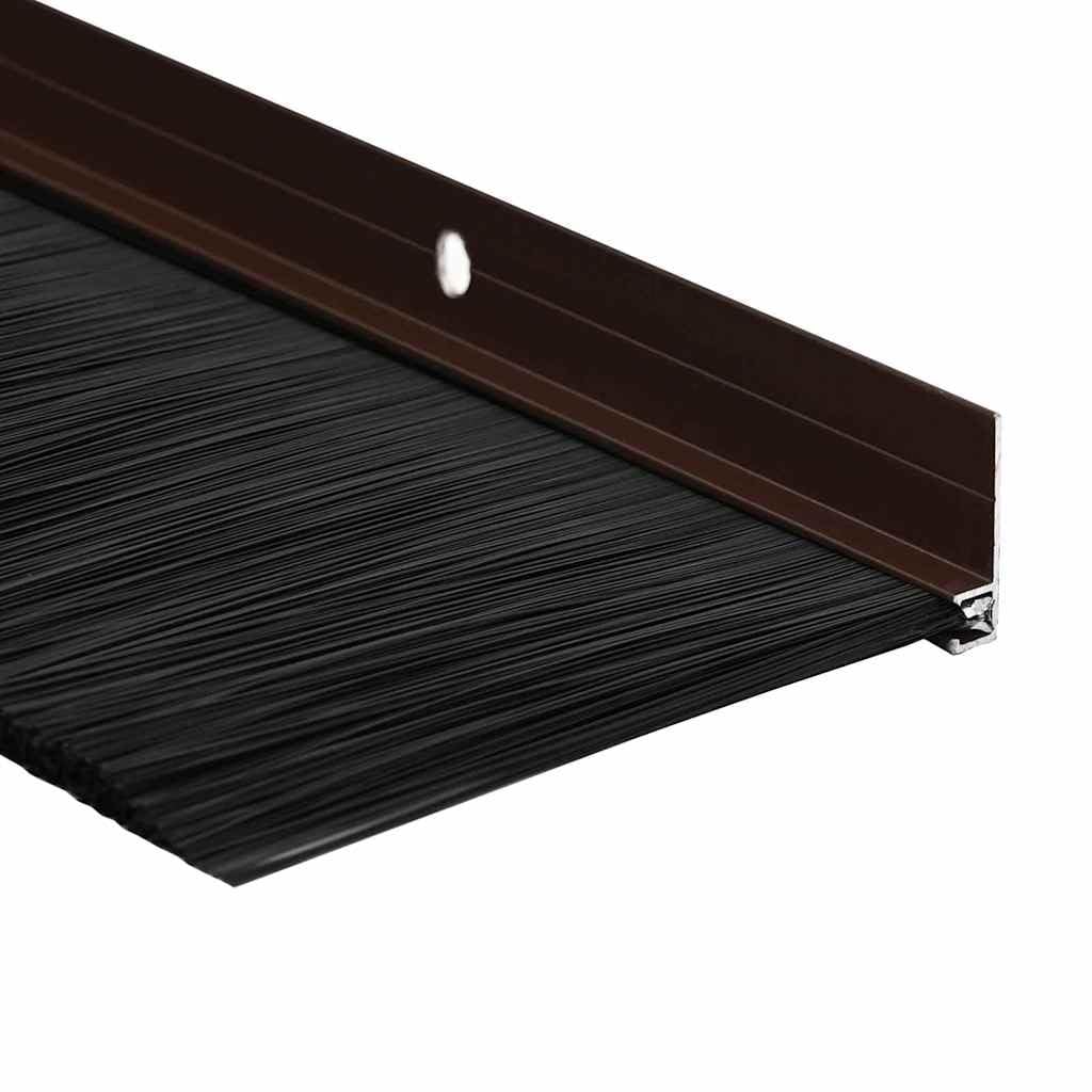 Guarnizioni a spazzola per porta, 6 pezzi, marrone, 100 cm, in lega di alluminio, per porte interne, paraspifferi montati, design moderno per camera da letto e soggiorno, ridotto