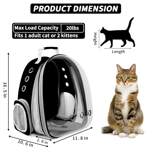 Prokei Mochila de Transporte para Gatos, Mochila Expansível para Animais de Estimação, Aprovada Pela