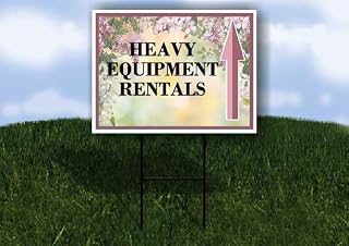 Heavy Equipment Rentals Spring Flowers Purple Lilac Up Arrows Double Sided 18x24 in. Yard Road Sign