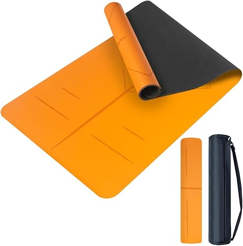 Esterilla de yoga de goma natural, antideslizante, no tóxica, 2.835 x 1.055 x 0.197 in, yoga caliente, pilates, entrenamiento en el suelo, para