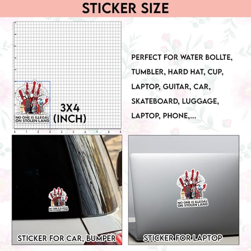 Image of TODOLIA (3Pcs-3in) No One is Illegal On Stolen Land Sticker MMIW Indigenous Women Sticker Proud Native American Gift Decoration Laptop Tablet Vehicle Planner Helmet Bumper