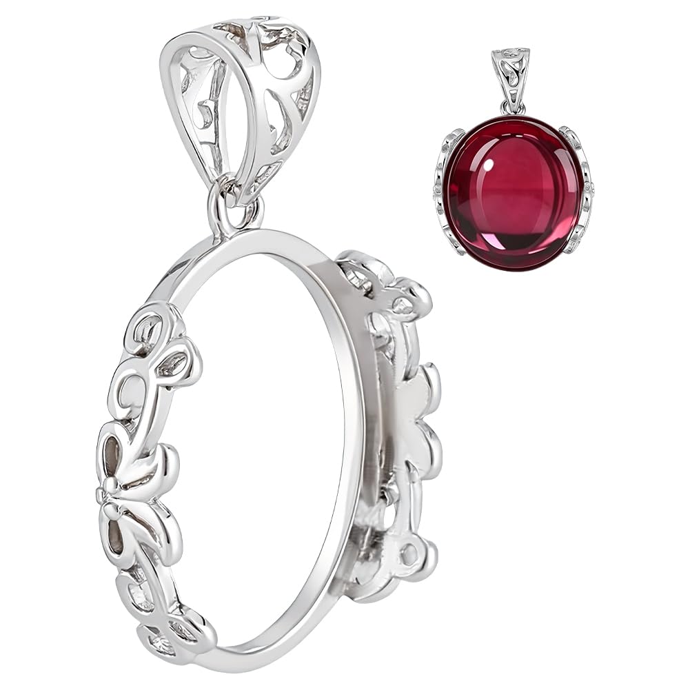 Ciondolo in argento Sterling 925, con base cabochon ovale, per la creazione di gioielli e accessori