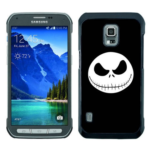 Galaxy S5 Active Case,The Nightmare Before Christmas Halloween Tim Burton Jack Skellington Black Dual Layer Armor Protector Case For Samsung Galaxy S5 Active (SM-G870) Will Not Fit Galaxy S5