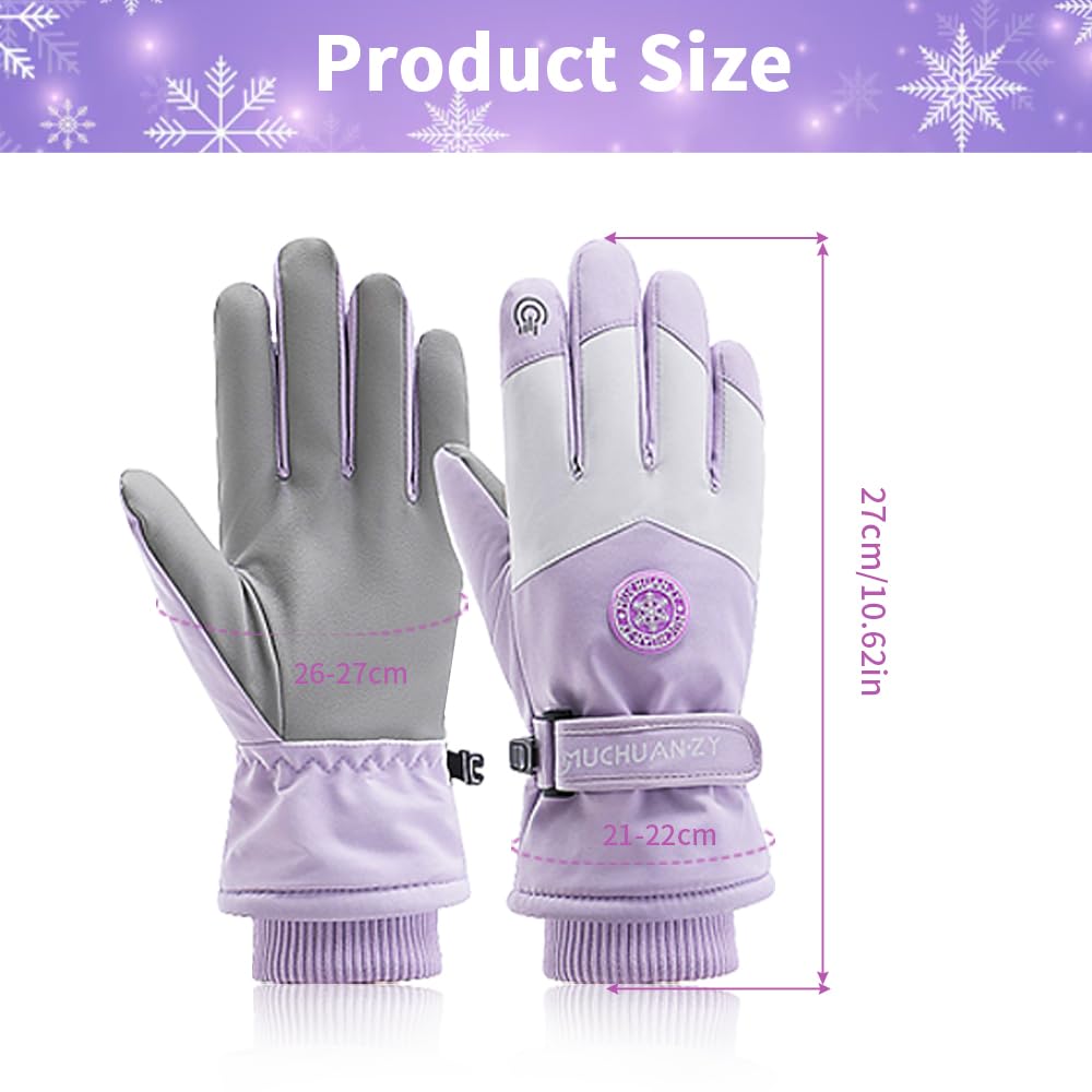 Guantes de Esquí Impermeables Térmicos para Pantalla Táctil Mujer Invierno