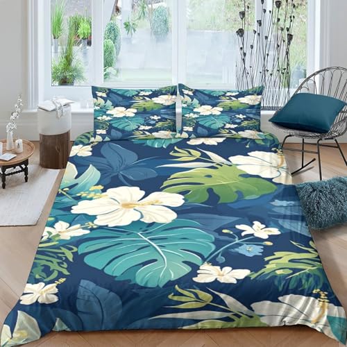 Housse de couette fleurs tropicales anti-plis et facile à repasser - 4