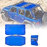 Xprite Sunshade Mesh for Good Sun UV and Wind Protection, 2PCS Top Sun Shade Soft Cover Compatible with 2018-2026 Jeep Wrangler JL 4 Door Accessories, Noiseless, Durable, Storage Bag Included - Blue