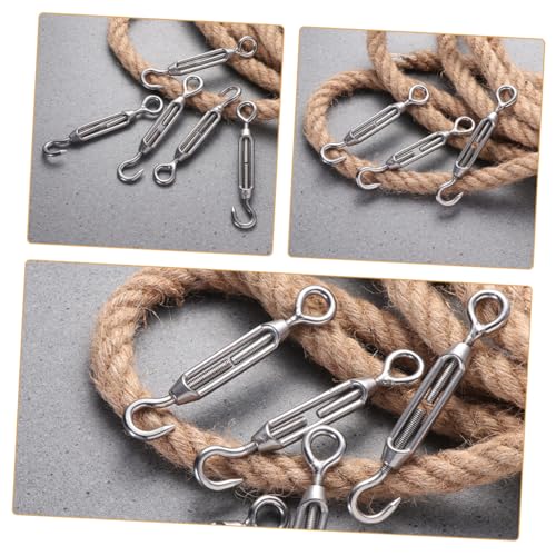 5pcs M5 Stainless Steel 304 Wire Rope Turnbuckle Screw Hook Tensioner Adjustable Heavy Duty Cable Fastener for Fence Tent and Industrial Wire Rope Tensioning miniatura 7