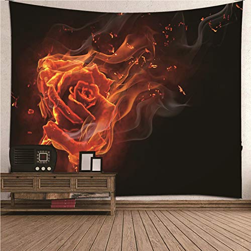 Tapiz de pared de poliéster con flor de fuego: dale un toque místico a tu salón