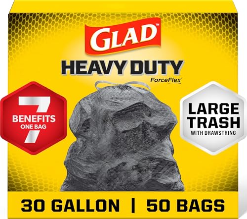 Glad Large 30 Gallon Trash Bags, Unscented...