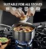 KOCH SYSTEME CS Hybrid Nonstick Stainless Steel Saucepan Set, 6-Piece Triply Stainless Steel Saucepan Set with Hybrid Honeycomb Interior, 1QT & 2QT & 3QT Sauce Pans, Induction Ready, Steel Pot Set #3