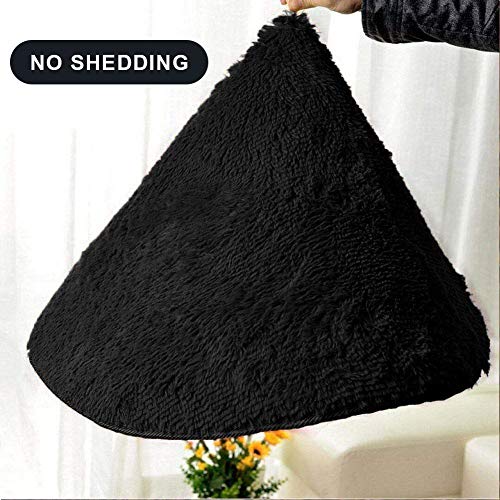 Merelax Soft Modern Indoor Shaggy Area Rug For Bedroom Livingroom Dorm Kids Room Home Decorative, Non-Slip Plush Fluffy Furry Fur Rugs Comfy Nursery Accent Floor Carpet 2X3 Feet, Black #TOP4