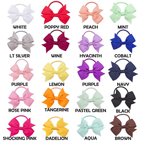 Vinobowtique 40Piece 2" Tiny Mini Pinwheel Ponytial Elastic Loop Hair Bows For Baby Girls Toddlers #TOP1