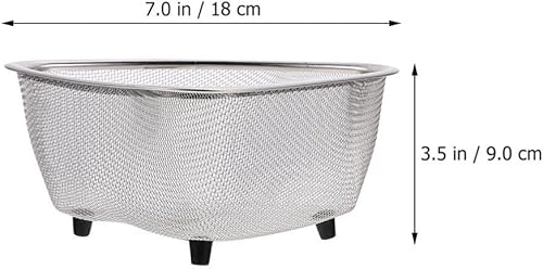 Miniatura 3 de YARNOW 1 cesta de drenaje para fregadero de esquina de almacenamiento triangular, colador de fregadero lateral, colador de frutas para fregadero