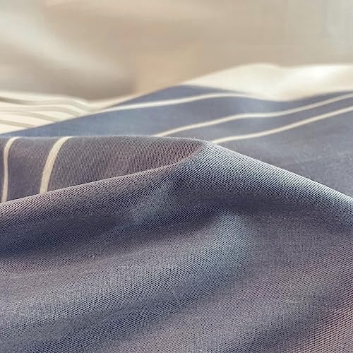 Eavd Modern Style Blue Grey Striped Duvet Cover Queen Soft 100% Cotton Chic Striped Bedding Set With 2 Pillowcases Boho Geometric Duvet Cover With Zipper Closure #TOP7