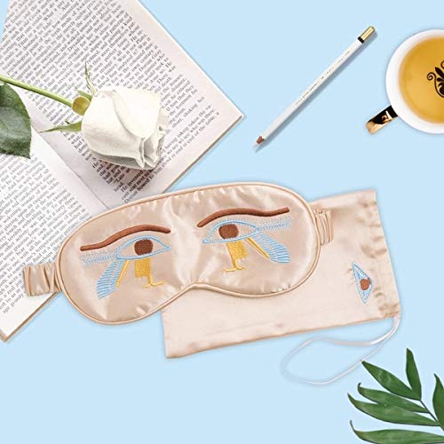 Schlafmaske Augenmaske Nachtmaske Verstellbarem Gummiband 100% Hautfreundlich Seide Geruchneutral Schlafbrille mit Tragbare Tasche Pink