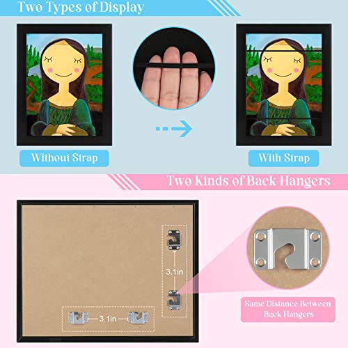 Image of [2-Pack] Kids Frames, 8.5x11 Front Opening Kids Artwork Frames Changeable, Black Artwork Display Storage Frame for Wall, Holds 50 Pcs, for 3D Picture, Crafts, Children Drawing, Hanging Art, Portfolio
