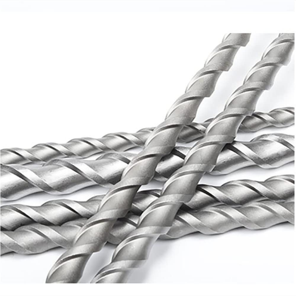 Punta da trapano per calcestruzzo in lega di acciaio al tungsteno 1 pz 350 mm con manico rotondo e manico quadrato 10-30 mm per penetrare nel muro, 32 mm x 350 mm, quadrato