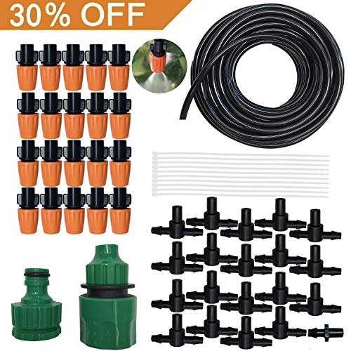 Outdoor Misting Cooling System Kit, Drip Irrigation Watering Kits, Great for Summer Mister