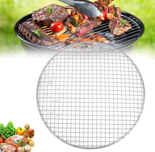 Edelstahl Grillrost Rund 50cm, Grillrost FüR Feuerschale, Grillgitter Rund, BBQ Grillgitter Edelstahl Backblech, für Camping, Garten, Picknick, Gleichmäßige Wärmeverteilung und einfache Reinigung