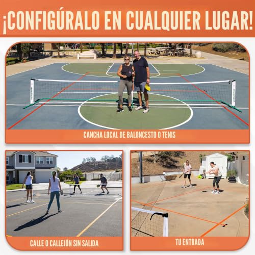 Kit de líneas de pickleball portátiles y marcador de pista con dimensiones oficiales 2