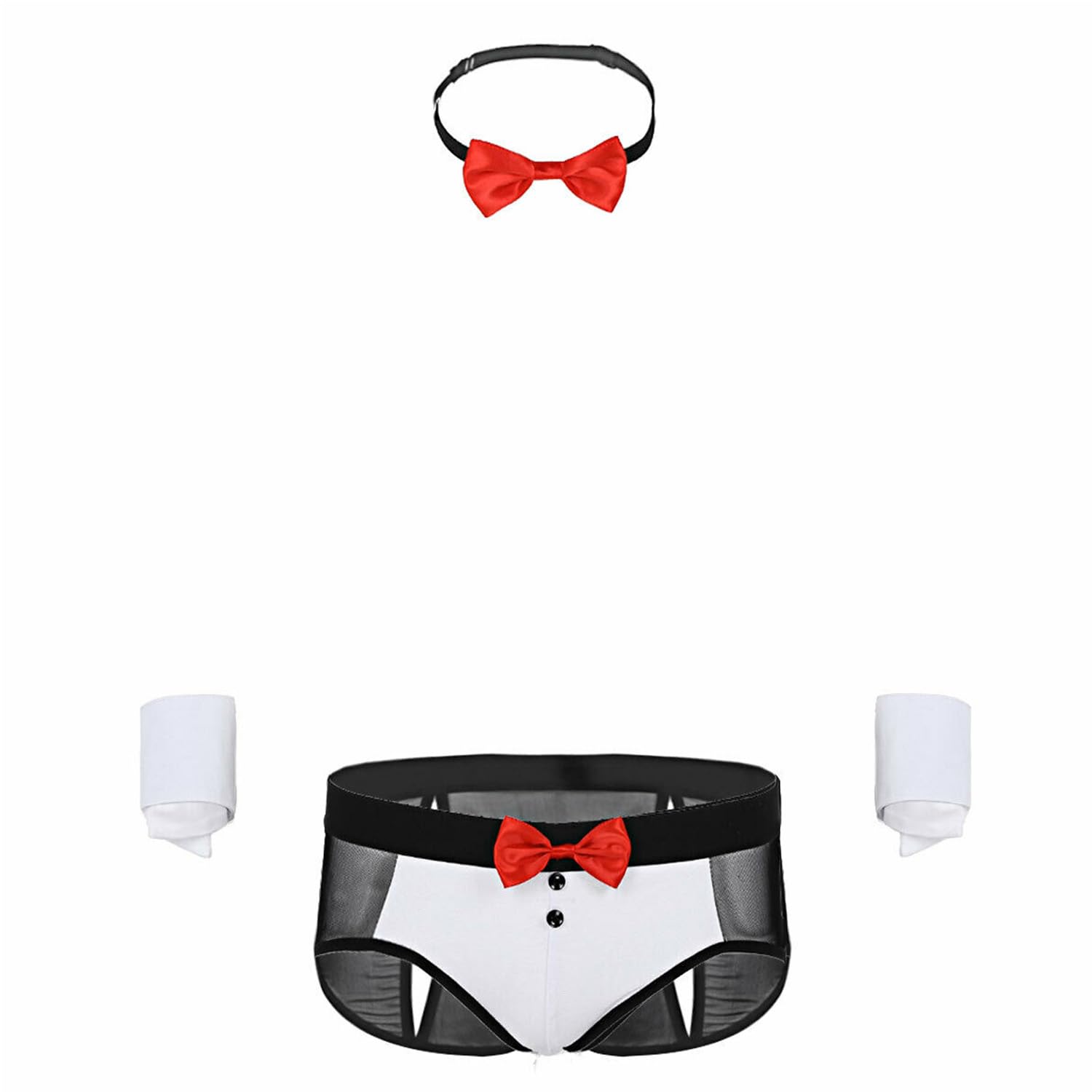 myza Unisex Lingerie Bow Tie Bikini Briefs Gentleman Roleplay Costume-picture-25