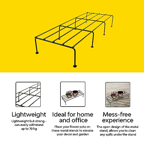 Image of Kraft Seeds by 10 CLUB Rectangular Galvanized Metal Stands for Pot (1 Pc, 24 Inch) | Metal Plant Stands | Garden Pots Stand for Home
