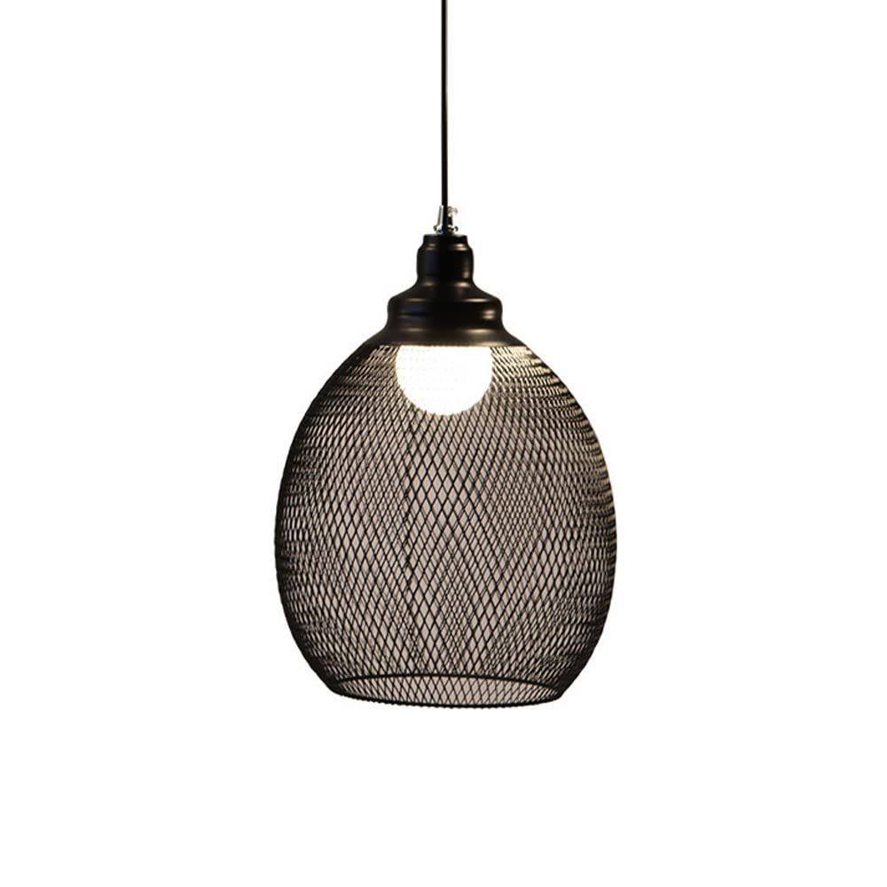 Luces colgantes de jaula negra E27 estilo industrial y lámparas retro geométricas