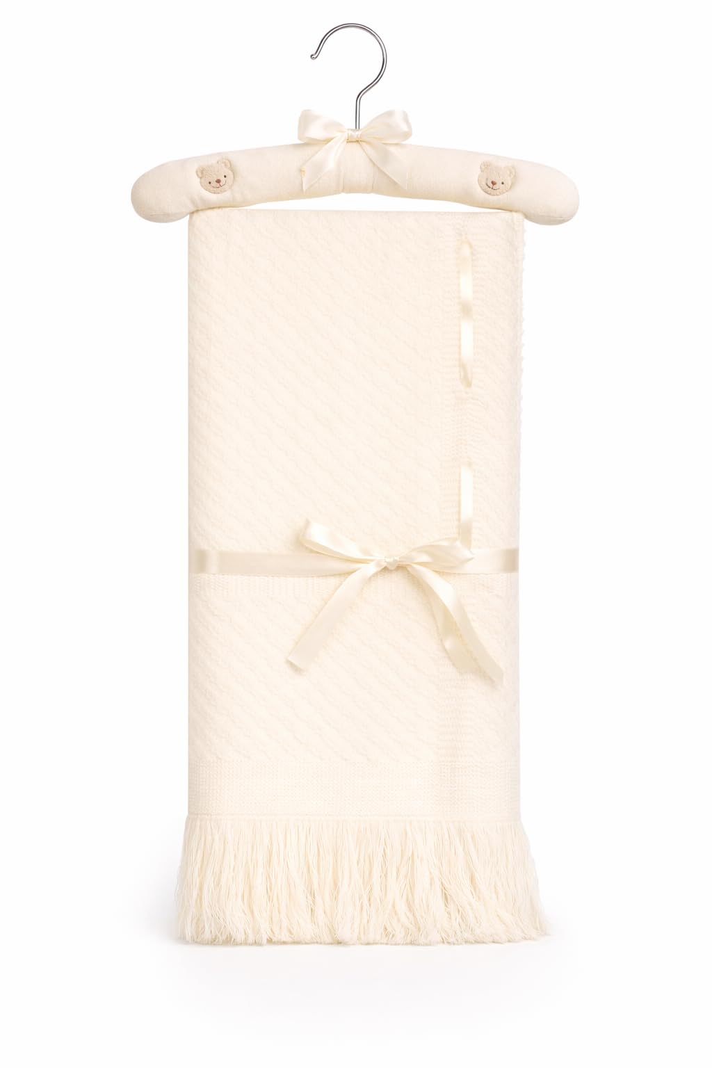 SOHOBABY Luxurious Baby Boys & Girls Shawl Off White Baby Blanket In FOUR Designs, Suitable for Newborn, Infants and Toddlers, Breathable Soft and Warm, Acrylic Shawl (Design 2)