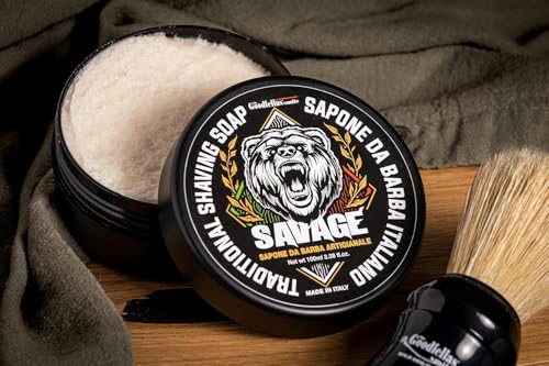 Image of The Goodfellas' Smile, SAVAGE (Bergamot & Lemon), Luxury Italian Shaving Soap, Formulated for Use with A Shaving Brush, Made in Italy