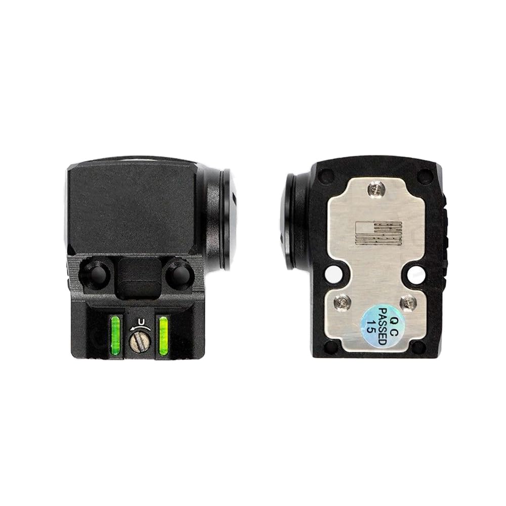 R-X - Mirilla de punto rojo de 1 x 24 mm con mira trasera de fibra óptica, montaje Glock y soporte de riel Picatinny para pistola de caza, Shake Awake