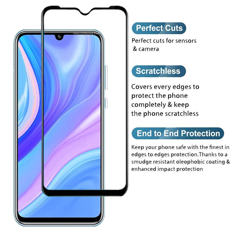 Image of Screen Protector for Huawei Honor Y8 Prime (Black) Tempered Glass Edge-to-Edge 6D Screen Guard With Installation Ki