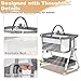 Baby Bassinet,3 in 1 Bedside Bassinet for Baby with Hanging Toys,Foldable Baby Bassinets Bedside Sleeper,4-Sided Mesh Bedside Crib with Wheels and Storage Basket,6 Height Adjustable (Light Grey)