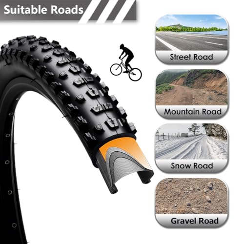26/27.5/29×2.25 inch Bike Tires Pair Mountain Bike Tires Foldable Bicycle Tires Anti-Puncture and Wear-Resistant Pack of 2