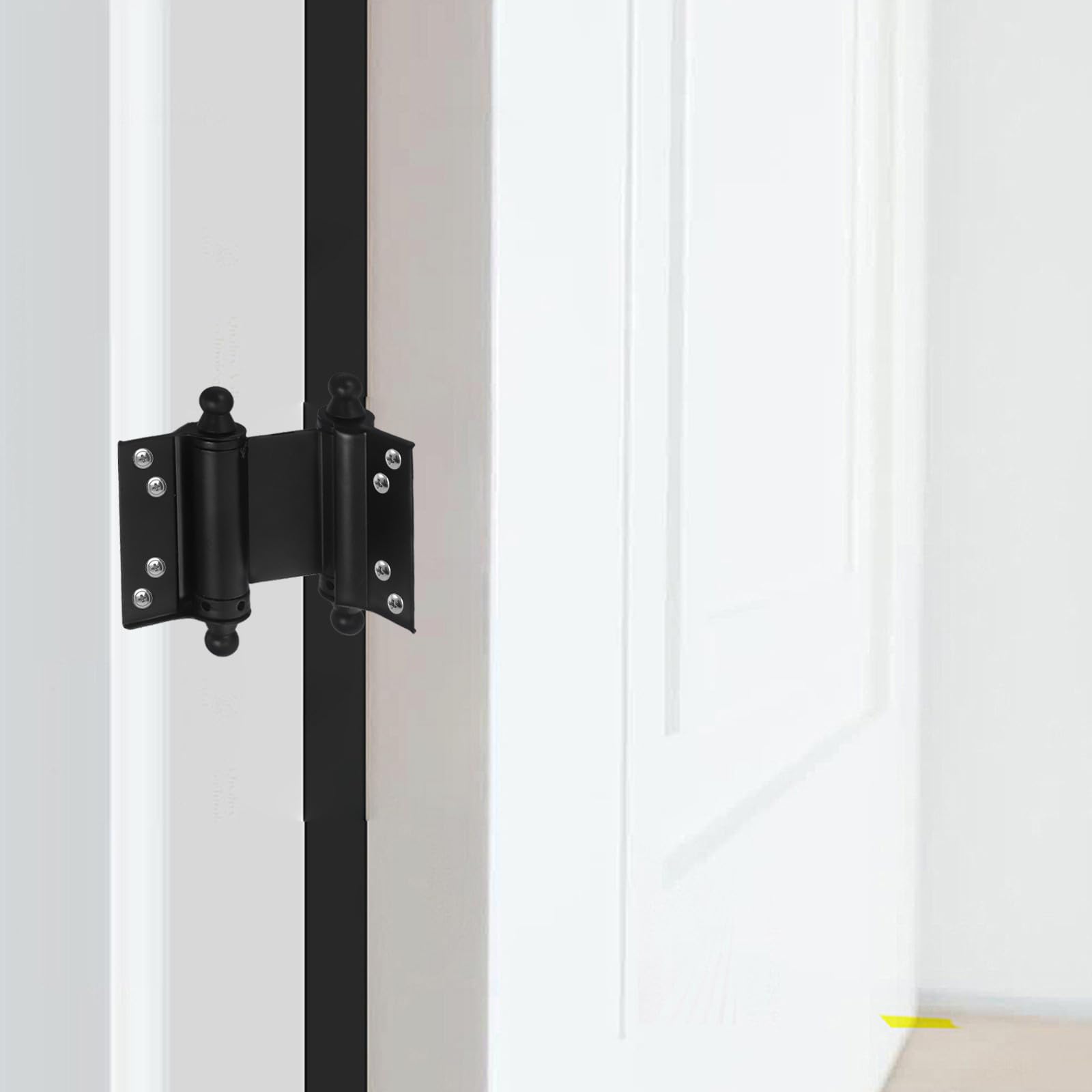 4 Cerniere a Molla Doppia in Acciaio Inox Nero per Porte