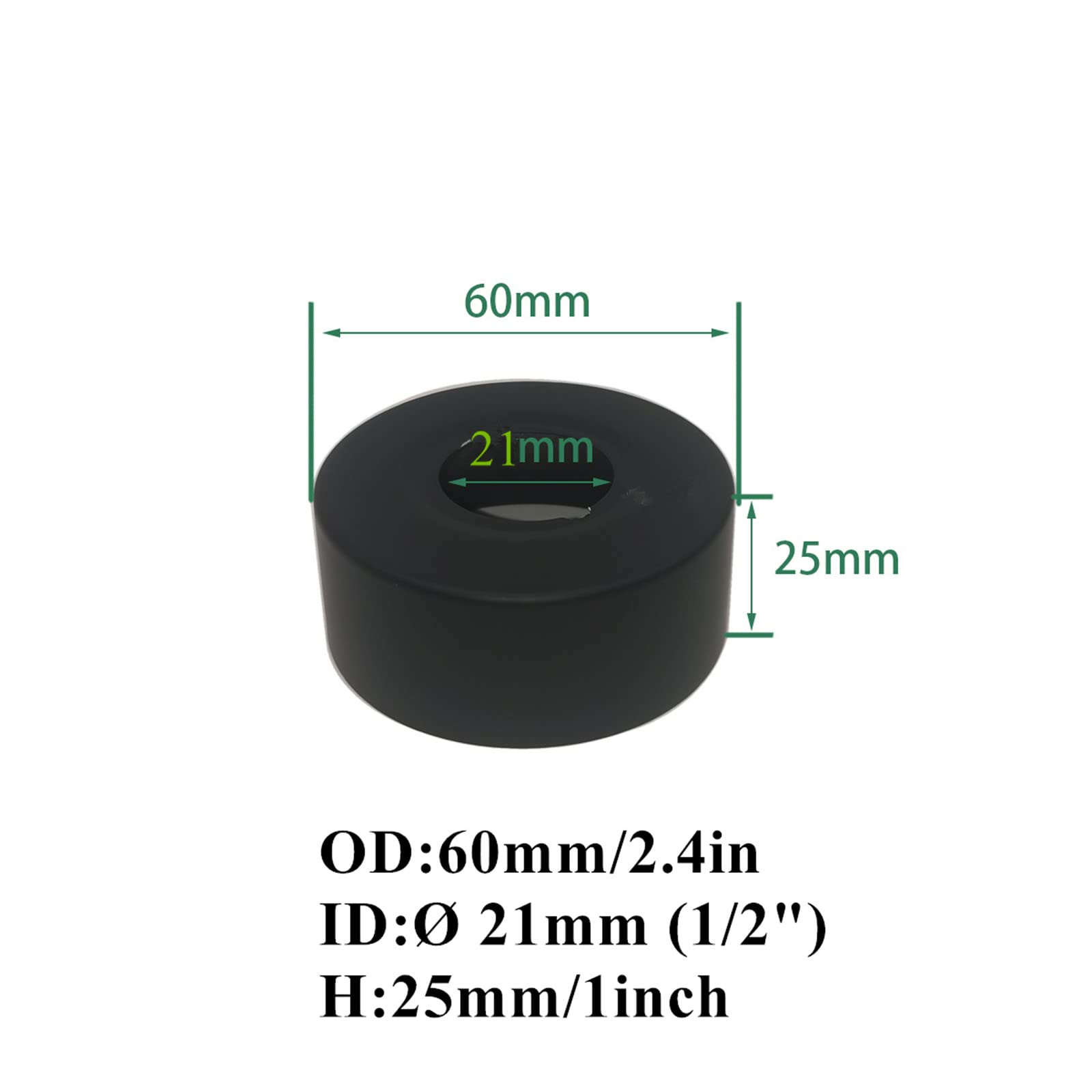 2 pieces diameter 21 mm (1/2 inch) cover rosette stainless steel, rosette tap, black, pipe cover - Image 2